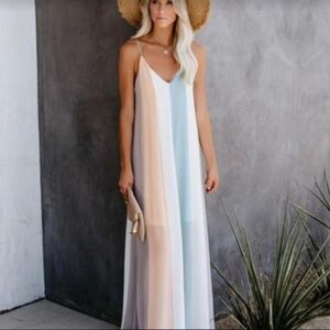 She + Sky Striped Maxi
